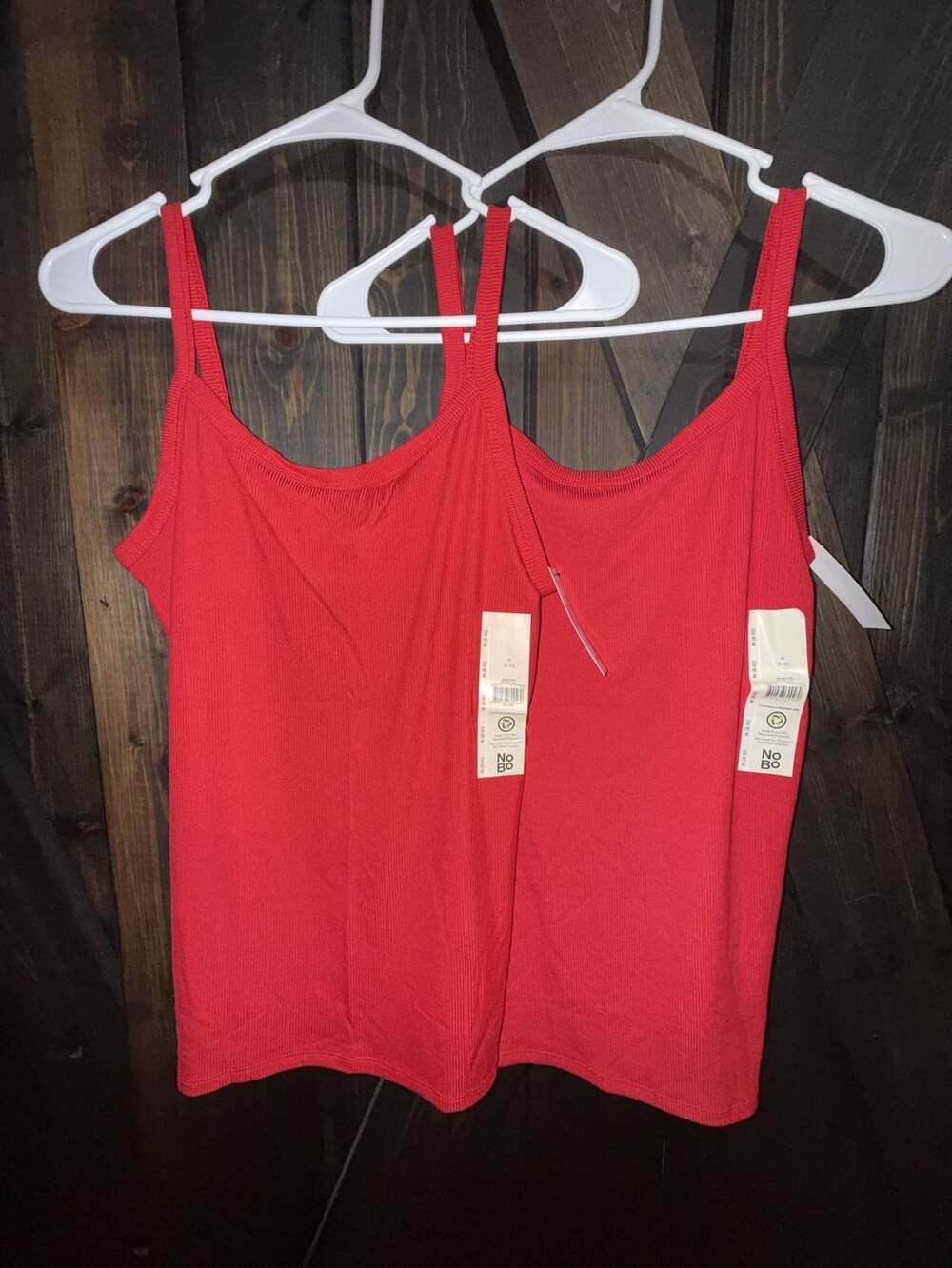 No Boundaries Rib Cami Size M (8-10) Brilliant Red